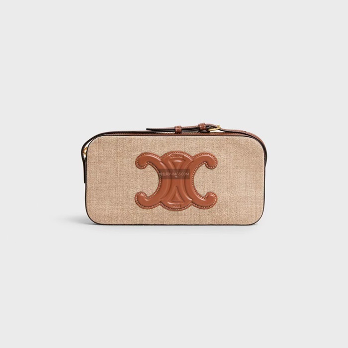 セリーヌレディーストリオンフキャメルショルダーバッグl0495