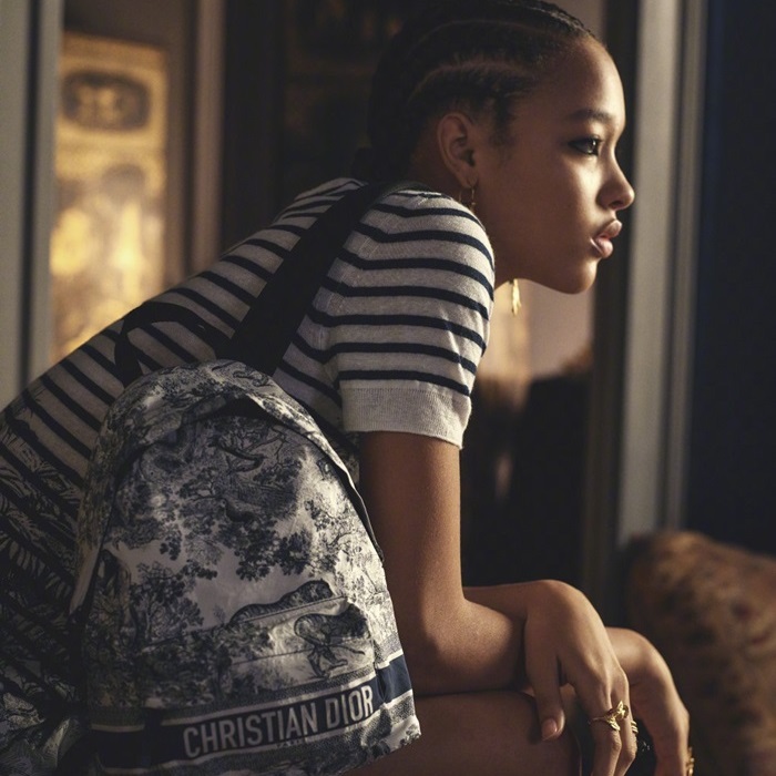 ディオールユニセックスオブリークブルーバックパックo02077