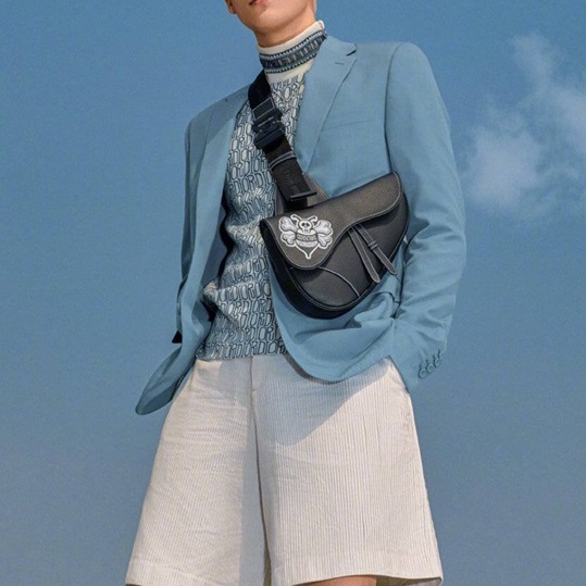 ディオールメンズステューシーブラックサドルバッグo02087