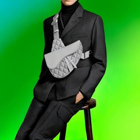 ディオールメンズダイヤモンドグレーサドルバッグo02093