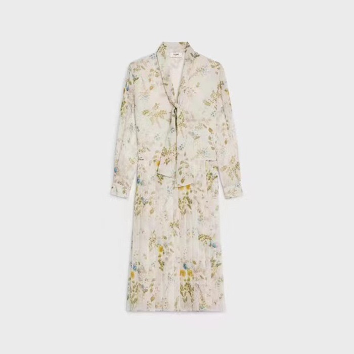 セリーヌレディースホワイトワンピース-l497