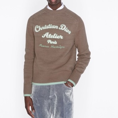 ディオールメンズキャメルクルーネックセーターo02118