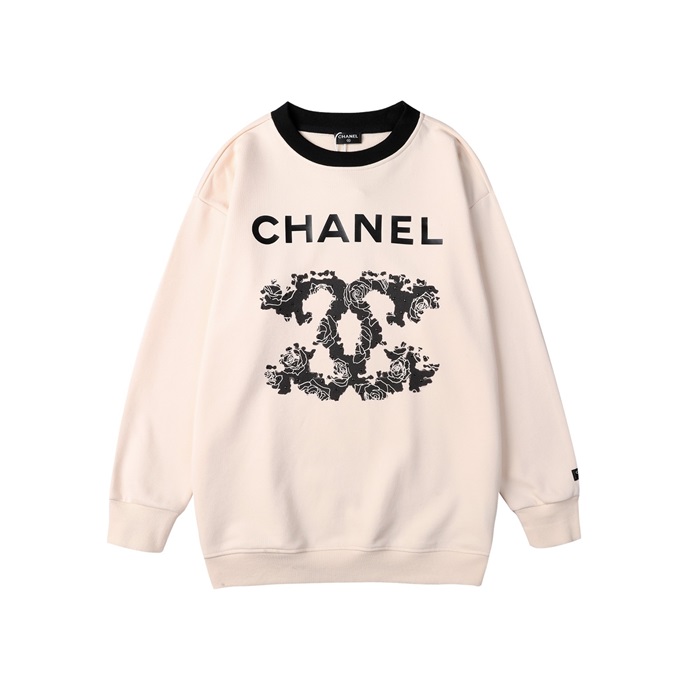 シャネルユニセックスカジュアルアイボリースウェットシャツl0925