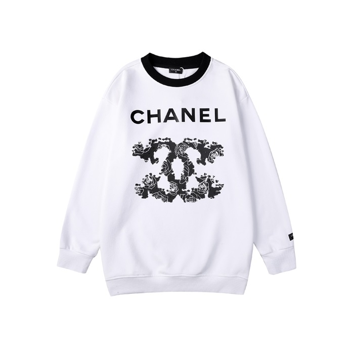 シャネルユニセックスカジュアルホワイトスウェットシャツl0927