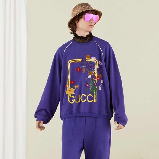 グッチユニセックスカジュアルブルースウェットシャツc05115