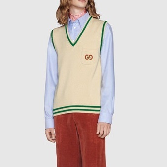 グッチメンズアイボリーベストc05116