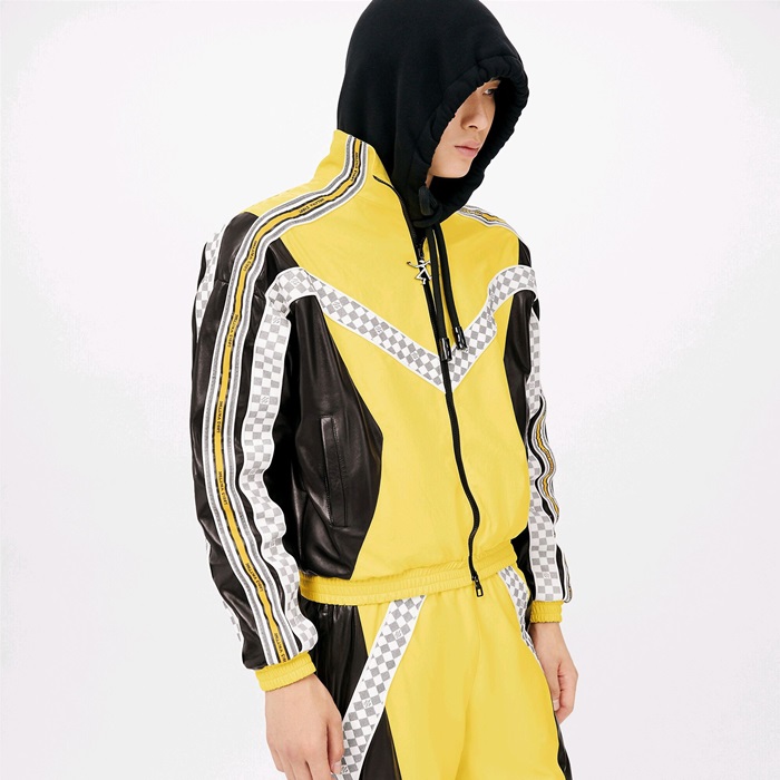 ルイヴィトンメンズイエローレザージャケットu05199