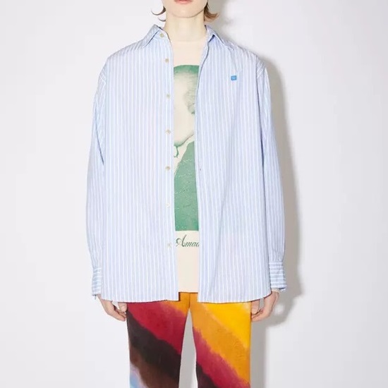 アクネストゥディオズユニセックスベーシックブルーシャツn0147