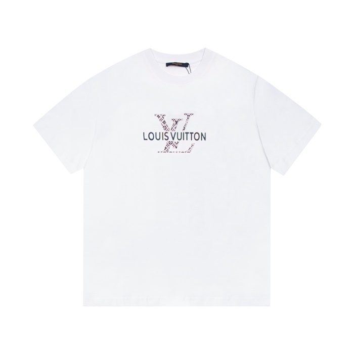 ルイヴィトンメンズホワイトクルーネック半袖Tシャツu05201