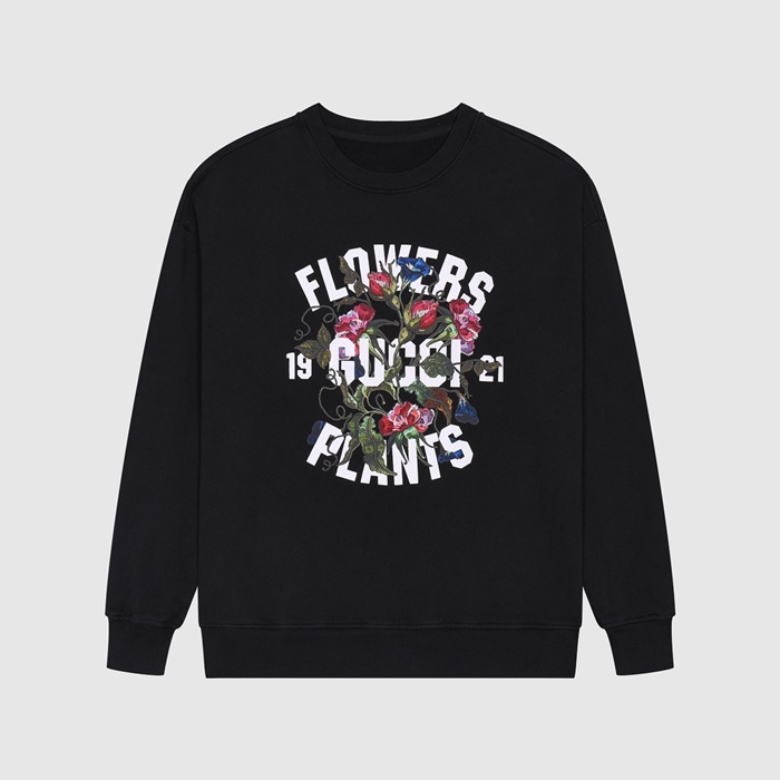 グッチユニセックスカジュアルブラックスウェットシャツc05142