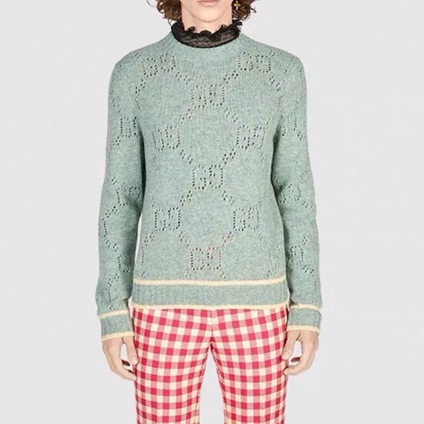 グッチメンズブルークルーネックニットc05144