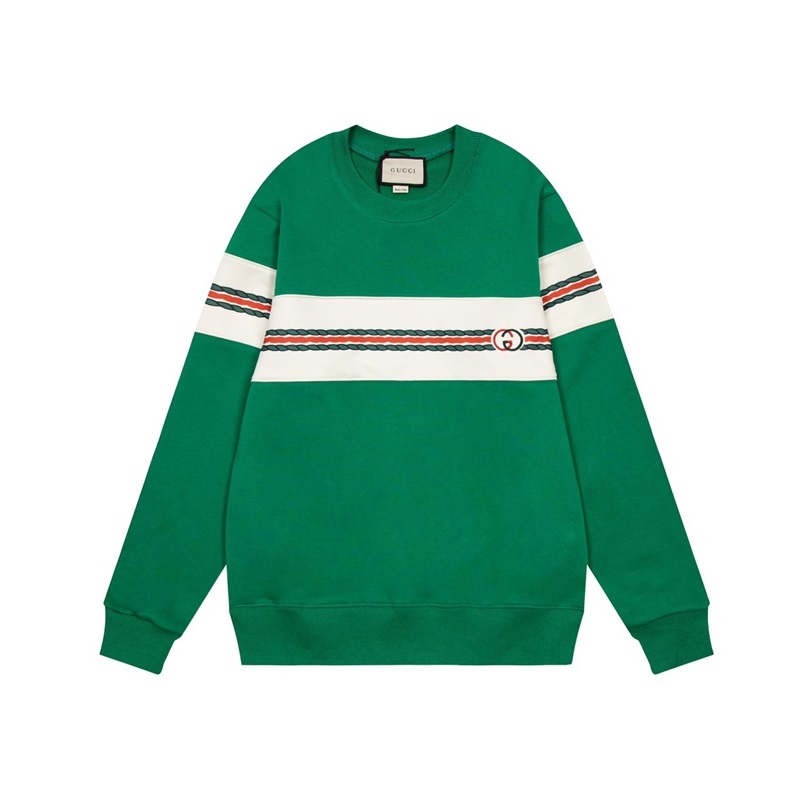 グッチユニセックスカジュアルグリーンスウェットシャツc05146