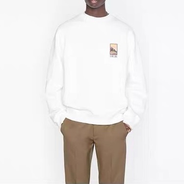 ディオールメンズクラシックホワイトスウェットシャツo02132