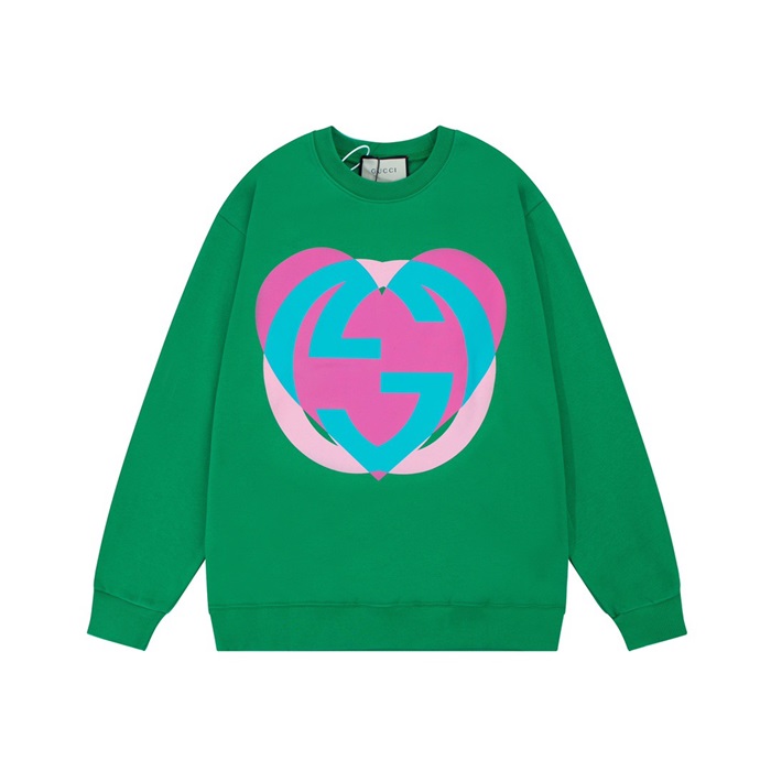 グッチユニセックスカジュアルグリーンスウェットシャツc05153