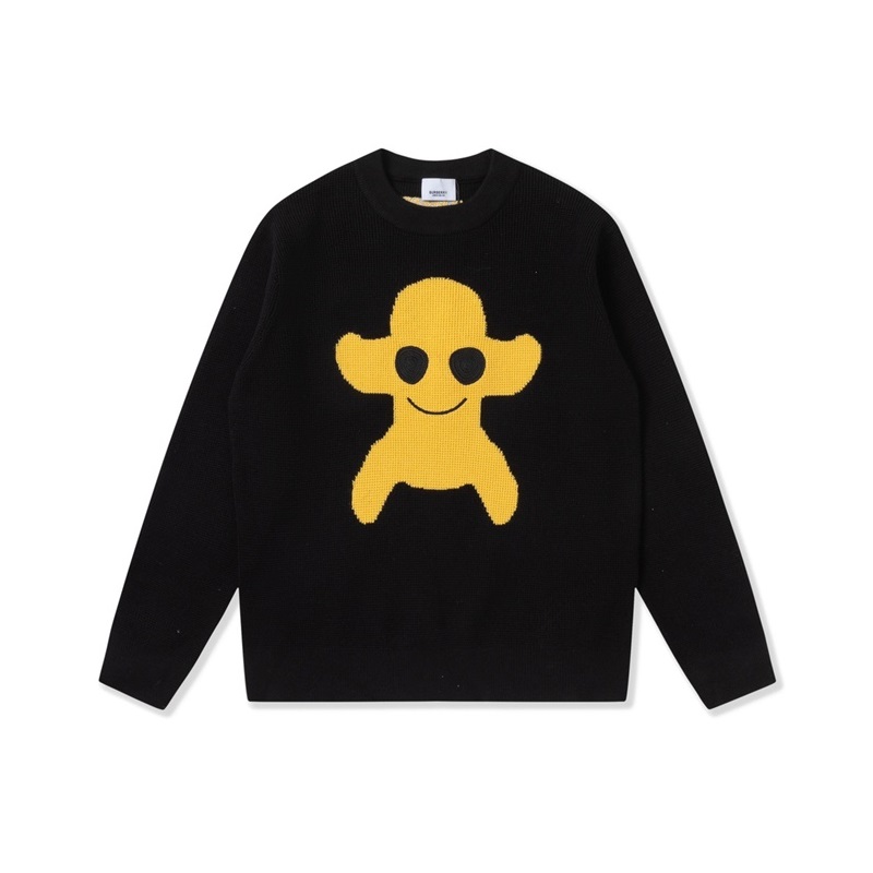 バーバリーメンズクルーネックブラックニットr04504