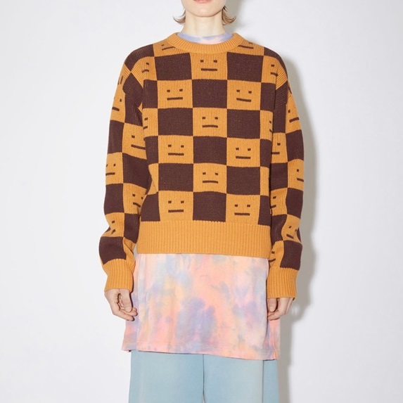 アクネストゥディオズレディースクルーネックイエローニットn0148