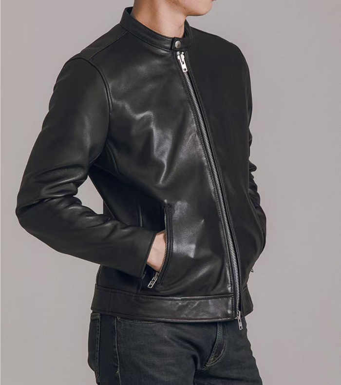 トムフォードメンズブラックレザージャケットf0018