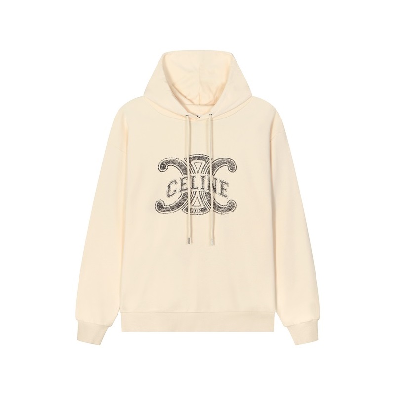 セリーヌメンズカジュアルアイボリーフーディl0499