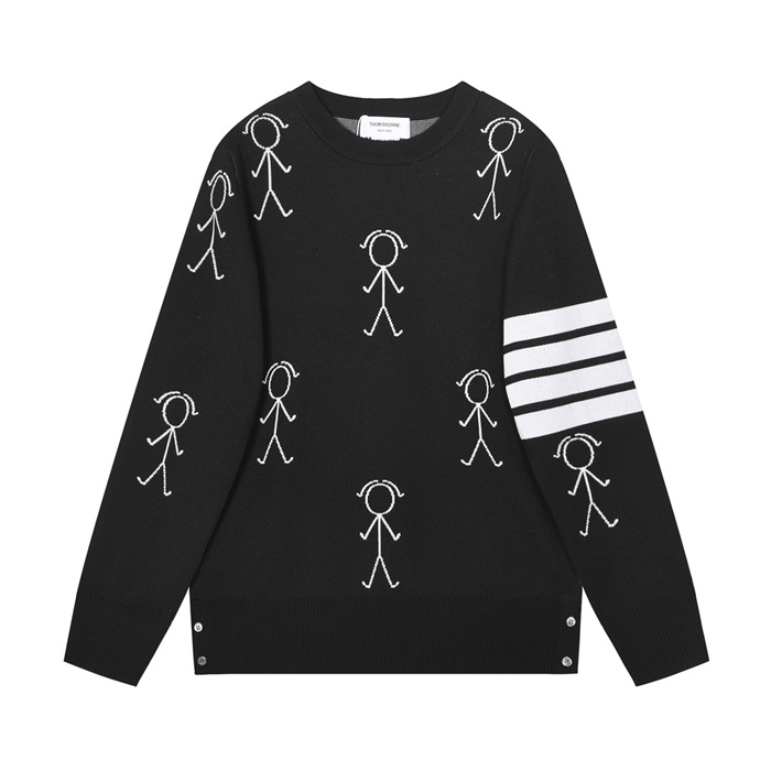 トムブラウンメンズカジュアルブラックニットm0594