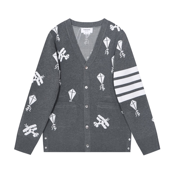 トムブラウンメンズネックグレーカーディガンm0604