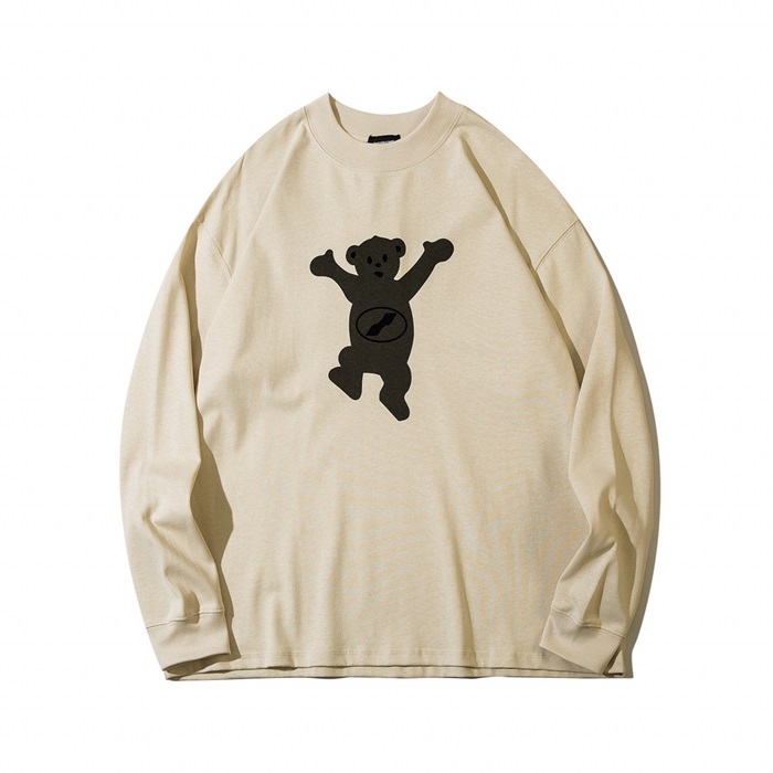 ウェルダンメンズカジュアルベージュスウェットシャツl0085