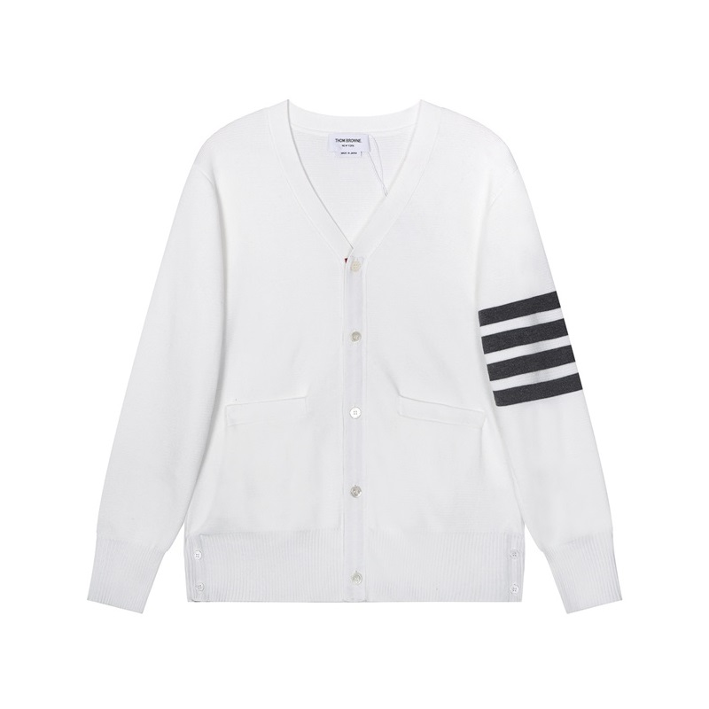 トムブラウンメンズネックホワイトカーディガンm0609