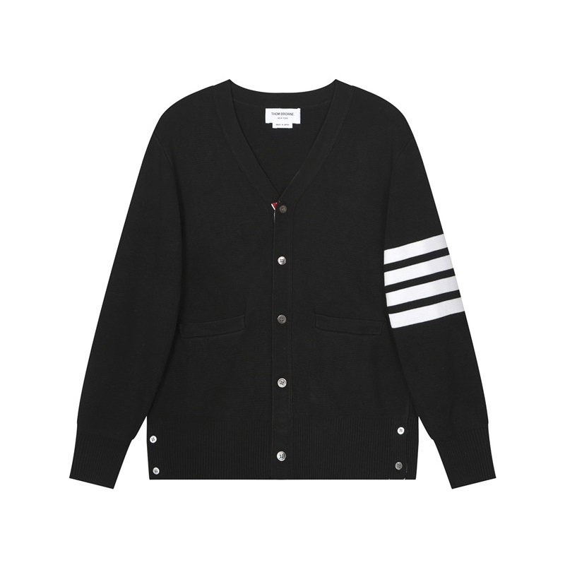 トムブラウンメンズネックブラックカーディガンm0610