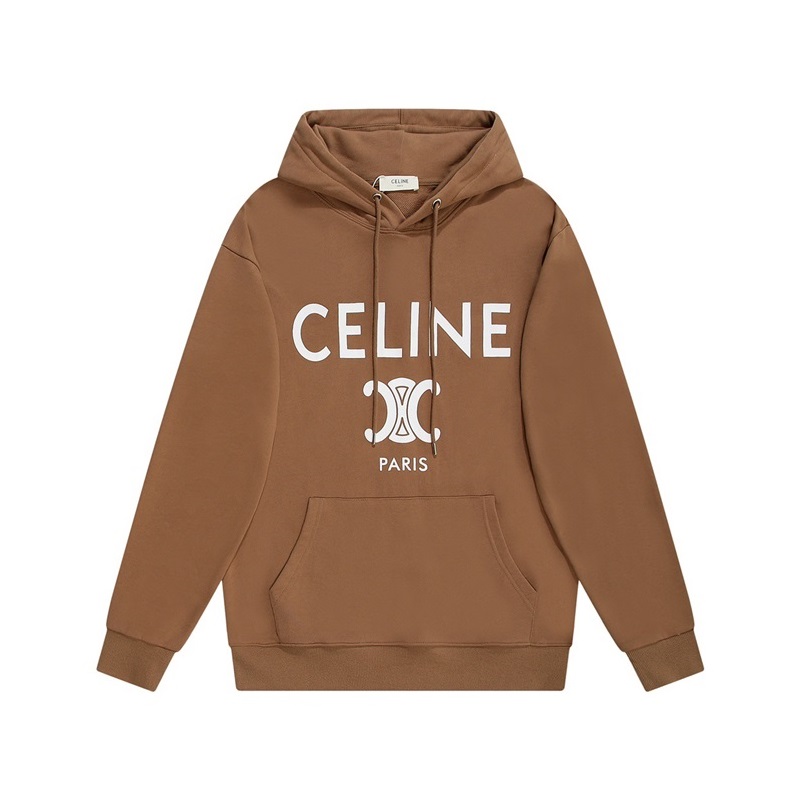 セリーヌメンズカジュアルブラウンフーディl0501