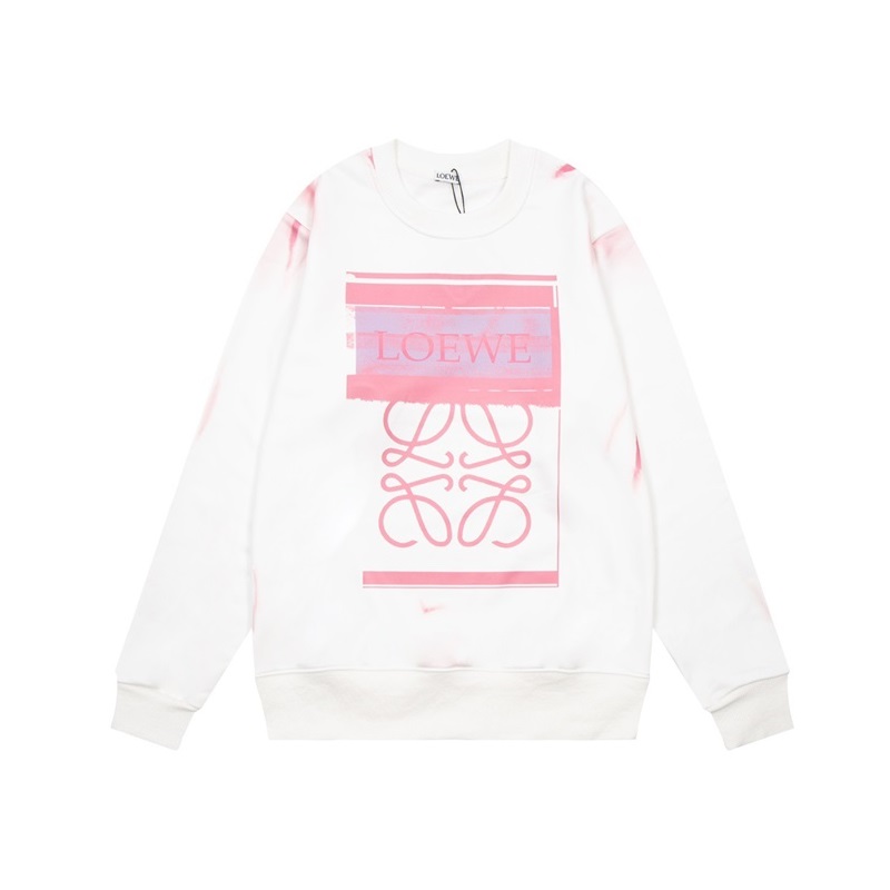 ロエベユニセックスクラシックホワイトスウェットシャツe0646