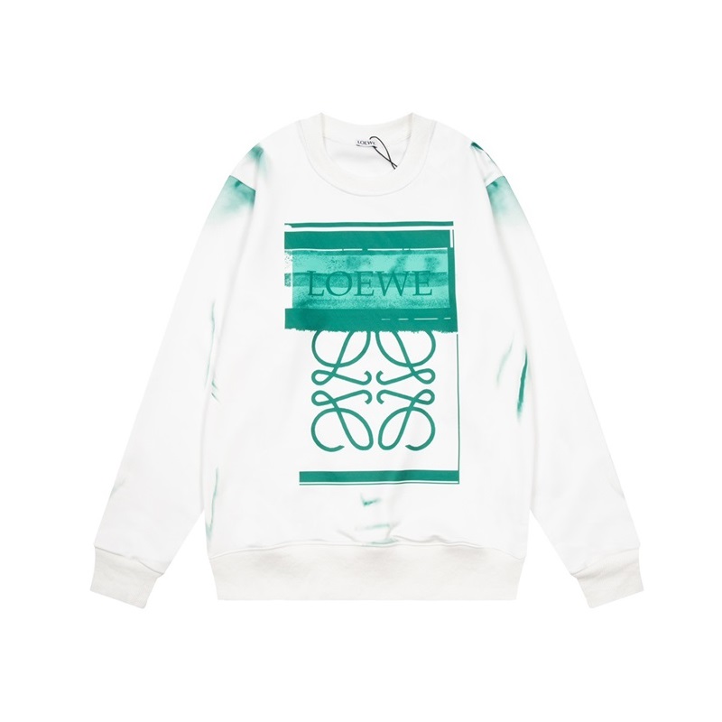 ロエベユニセックスクラシックホワイトスウェットシャツe0647