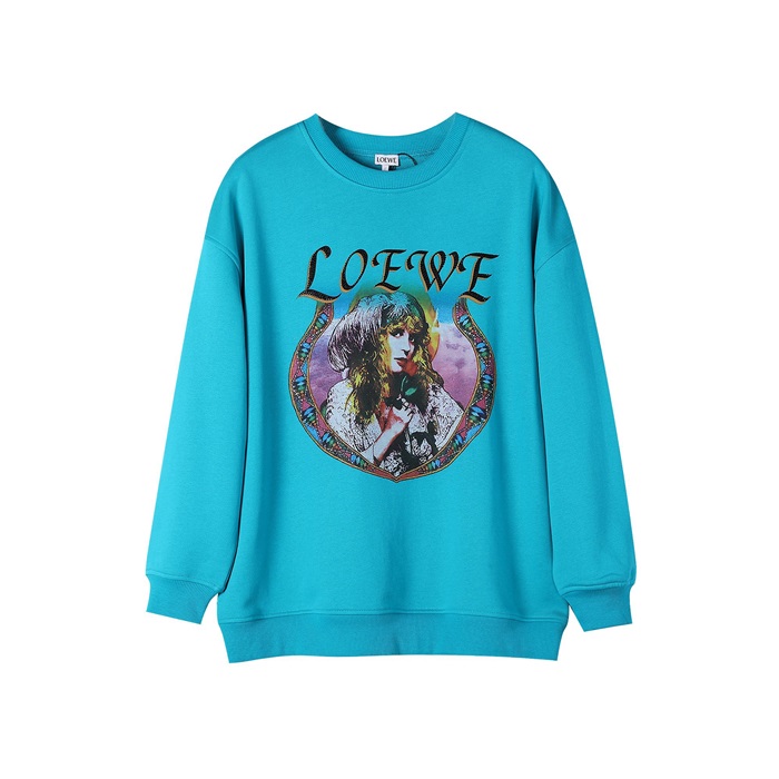 ロエベユニセックスクラシックブルースウェットシャツe0648