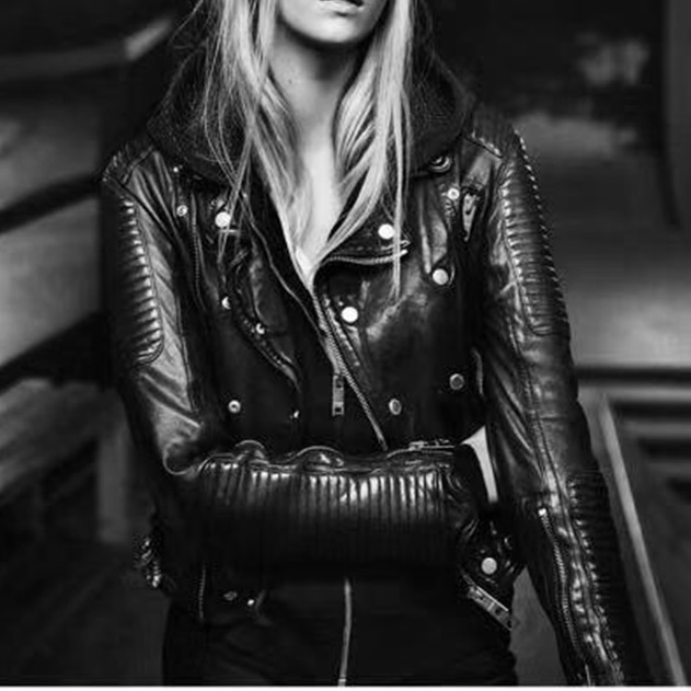 バーバリーユニセックスカジュアルレザーブラックジャケットr04509