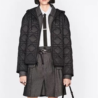 ディオールレディースブラックフードジャケットo02139