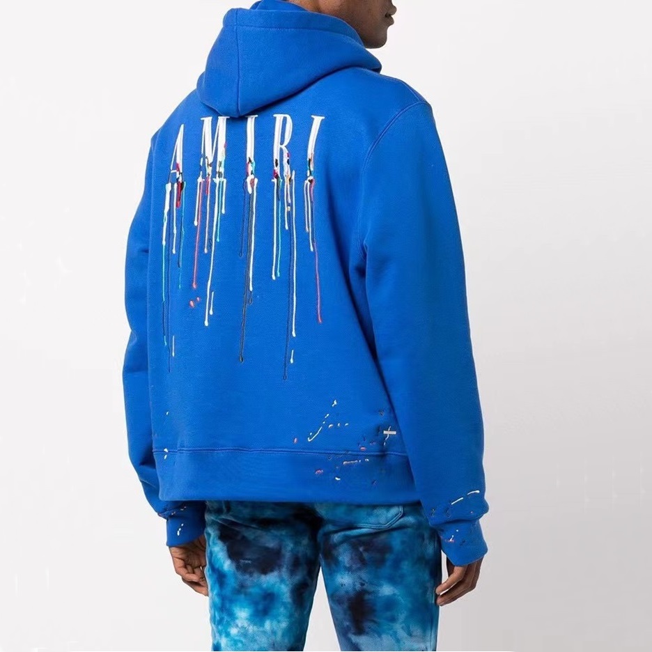 アミリメンズカジュアルブルーフーディr0372