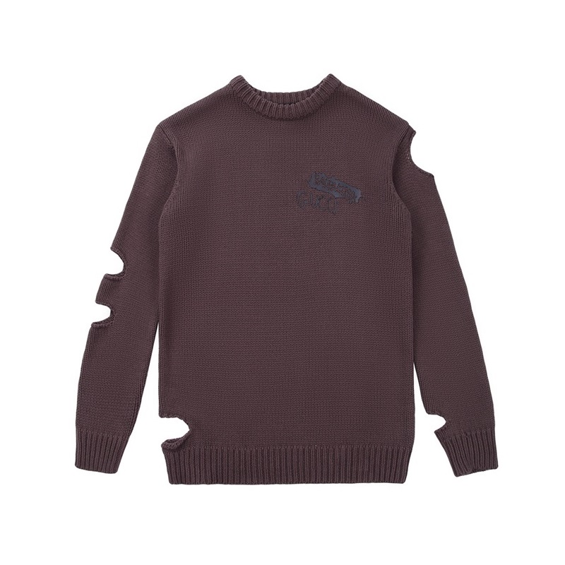 グッチメンズブラウンクルーネックニットc05187