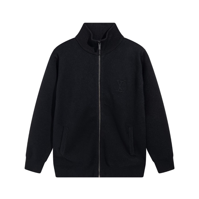 ルイヴィトンメンズモダンブラックジップアップニットu05267