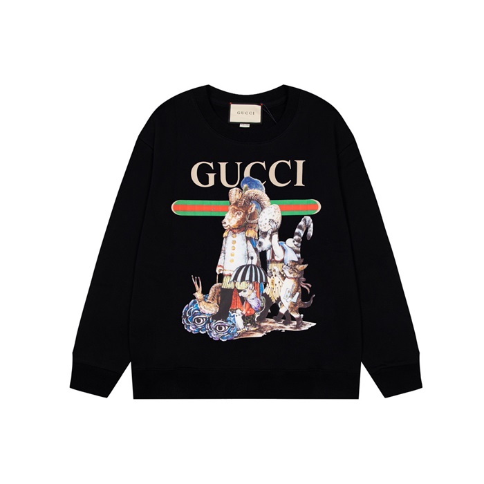 グッチメンズカジュアルブラックスウェットシャツc05197