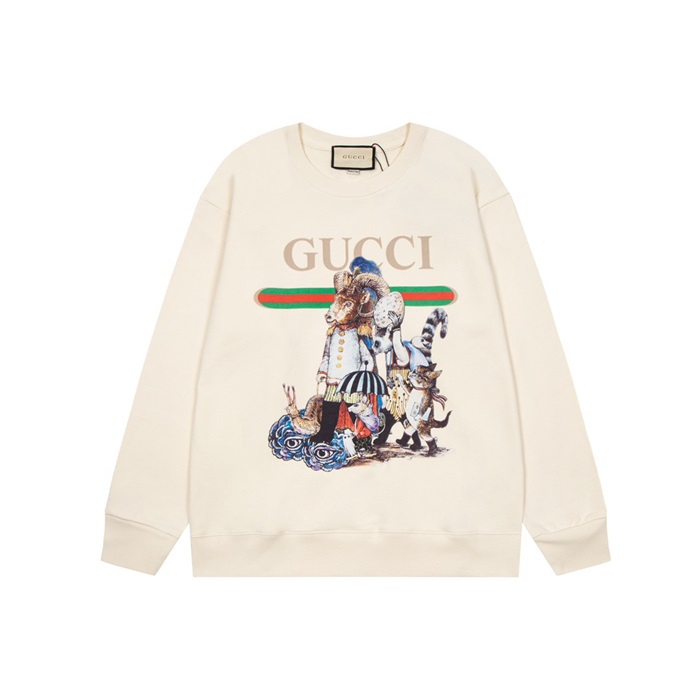 グッチメンズカジュアルアイボリースウェットシャツc05198