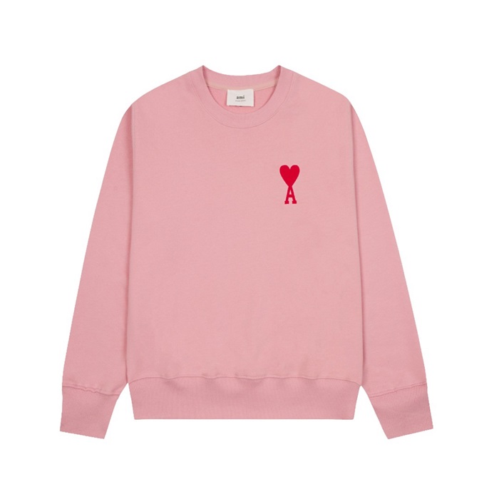 アミユニセックスクルーネックホワイトスウェットシャツi0304