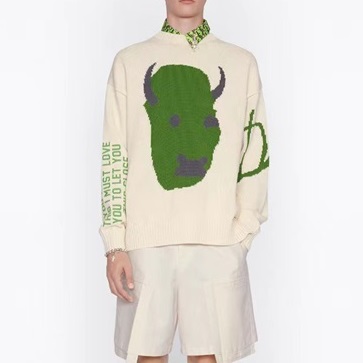 ディオールメンズクルーネックホワイトセーターo02151