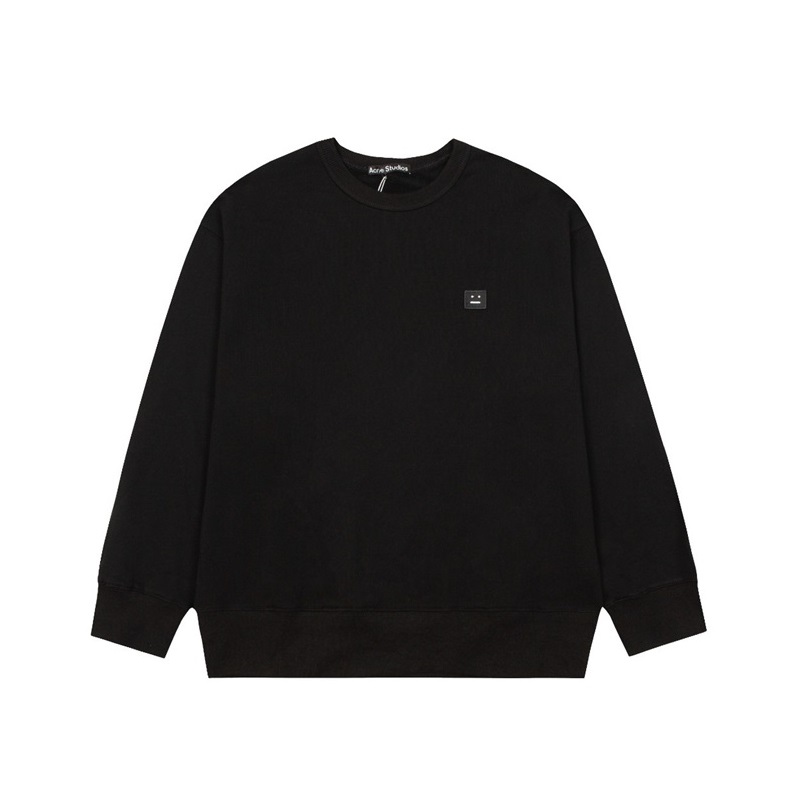 アクネストゥディオズユニセックスブラッククルーネックスウェットシャツe0151