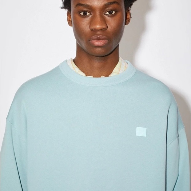 アクネストゥディオズユニセックスブルークルーネックスウェットシャツe0157