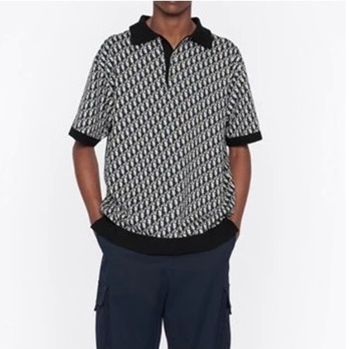 ディオールメンズブラッククルーネック半袖Tシャツo02152