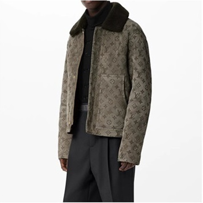 ルイヴィトンメンズカーキレザージャケットu05284