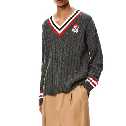 ロエベメンズグレーネックセーターe0652