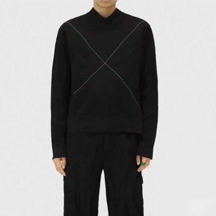 ボッテガヴェネタメンズブラックネックニットt0434