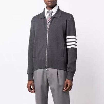 トムブラウンメンズグレージップアップニットm0626