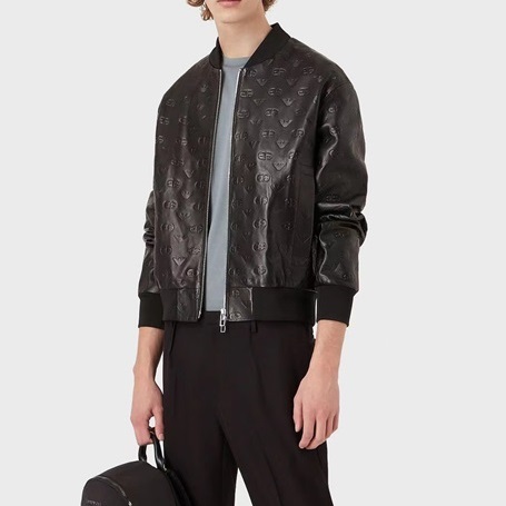 アルマーニメンズブラックレザージャケットm0920