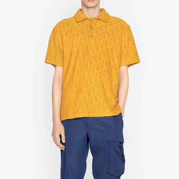 ディオールメンズオレンジポロ半袖Tシャツo02156