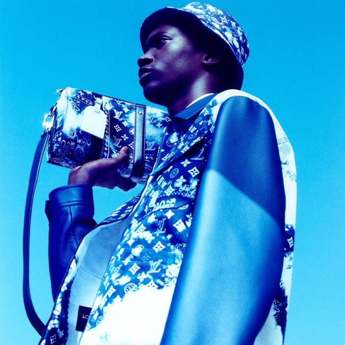 ルイヴィトンメンズブルーレザージャケットu05300